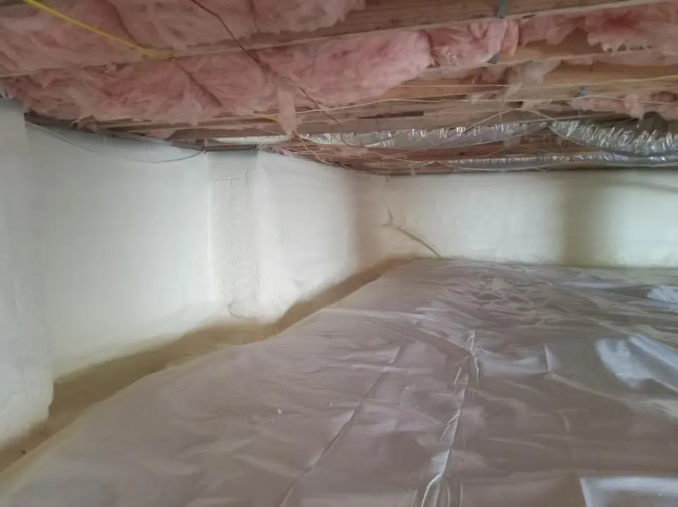 Crawl space encapsulation with closed-cell spray foam for Roof Leak Repair in Little Falls